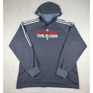 Portland Trailblazers Adidas Team Issued Players Hoodie Sz L NBA Fleece Lined